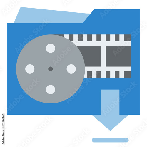 download movie cinema entertain free time icon