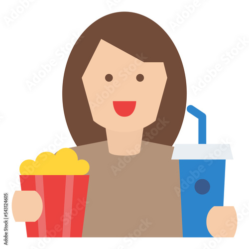 woman movie cinema entertain free time icon
