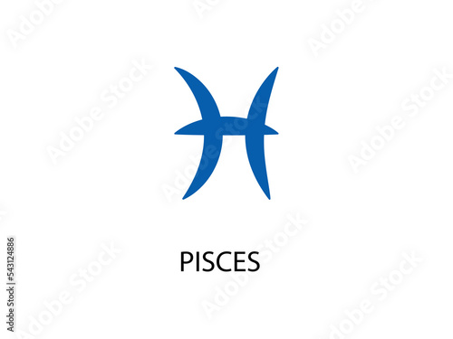 Pisces Symbol of the Horoscope. Zodiac Sign. Vector illustration of Astrological signs 
for calendar, horoscope isolated on a background 

