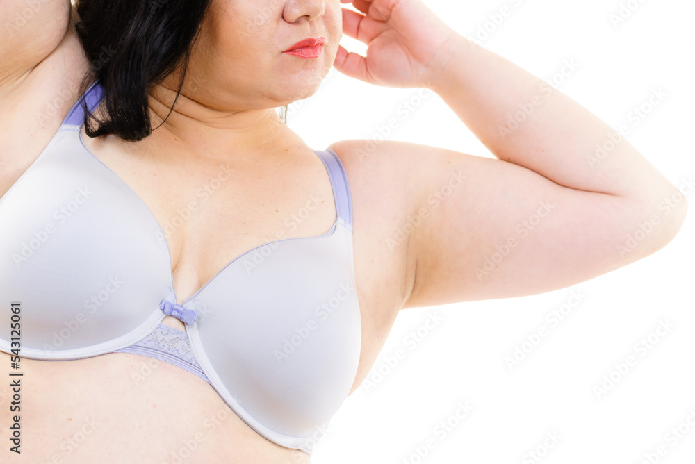 Woman big breast wearing bra