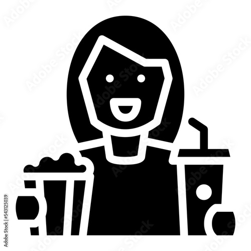 woman movie cinema entertain free time icon