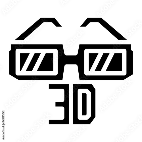 3d glass movie cinema entertain free time icon