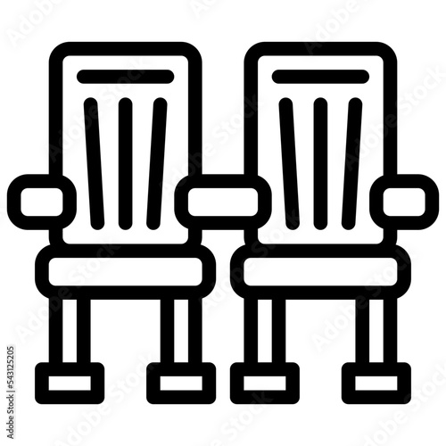 couple seat movie cinema entertain free time icon