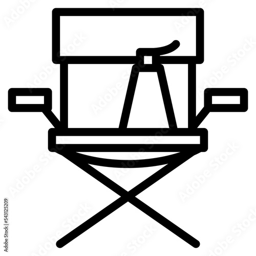 director chair movie cinema entertain free time icon