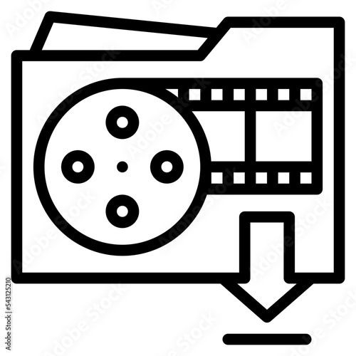 download movie cinema entertain free time icon