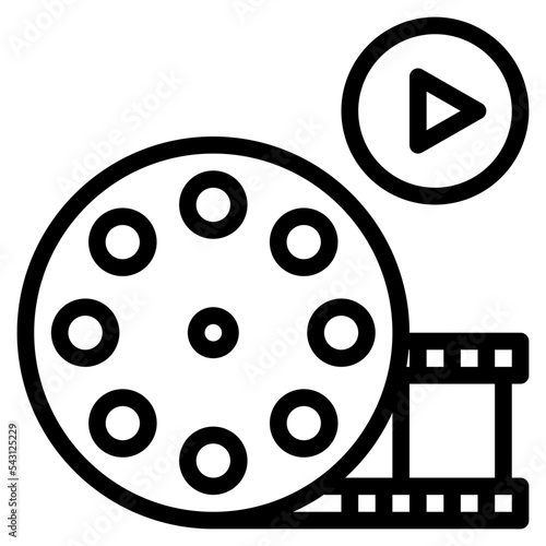film reel movie cinema entertain free time icon