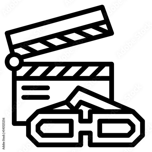 movie clapperboard movie cinema entertain free time icon