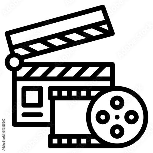 movie clapperboard movie cinema entertain free time icon