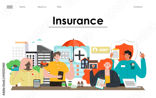 Life health, home and car insurance landing page