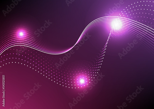 abstract background with wave. Abstract technology background Hi-tech communication concept innovation background vector illustration with line and dot. Communicative fiber network concept, optical fi