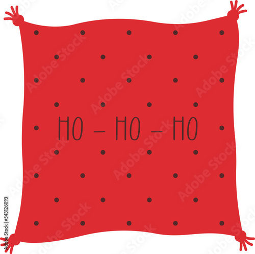 Christmas red pillow doodle icon. 