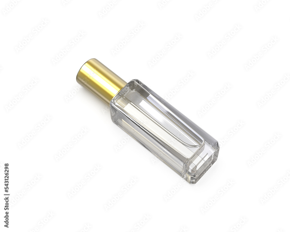 Blank perfume bottle ready for your design and branding mockup template isolated on white background, 3d illustration. Blank perfume bottle ready for your design and branding mockup template isolated on white background, 3d illustration.