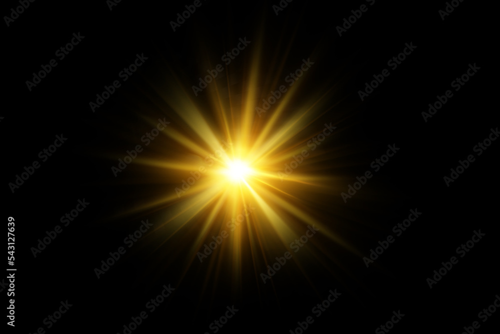 Light flare. Glowing light explodes. Light effect. ray. shining sun