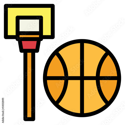 basketball filled outline icon style