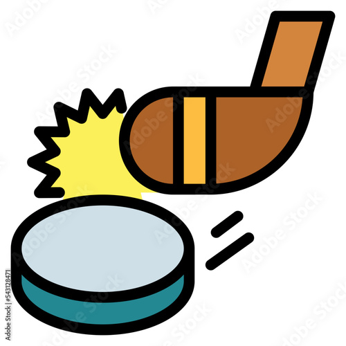 hockey filled outline icon style