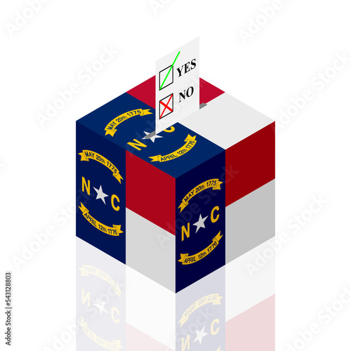 north carolina state ballot box. vector illustration