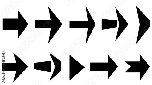 Arrow icon set. Set of arrow vector icon.