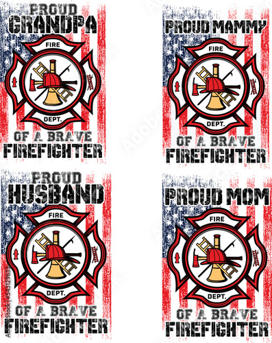 T shirt design proud dad of a firefighter vector, firefighter t-shirt design
