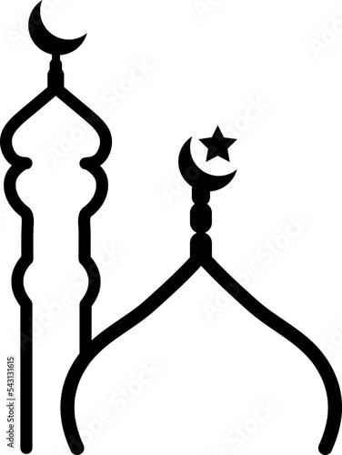 mosque icon vector symbol template on white background..eps