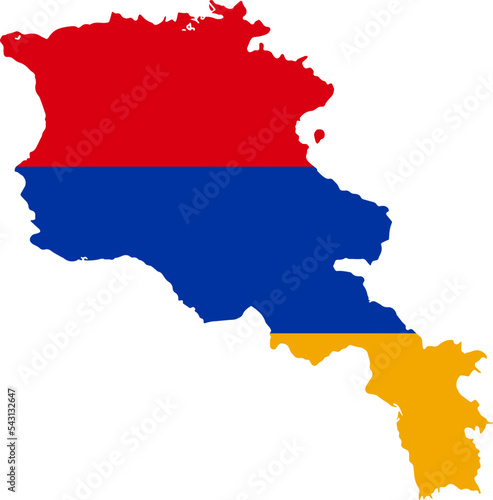 Armenia  flag on map on transparent  background