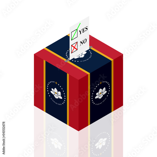 mississippi state ballot box. vector illustration