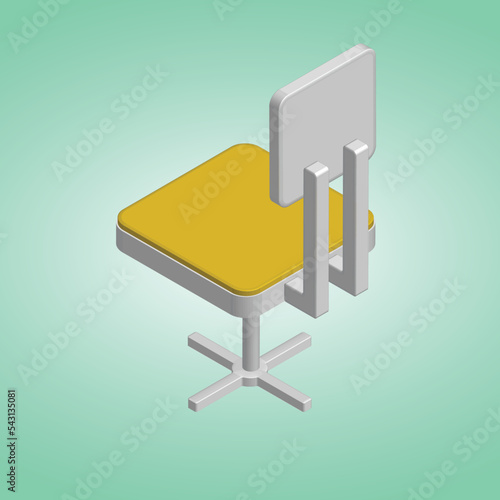 3D isometrik Study Chair
