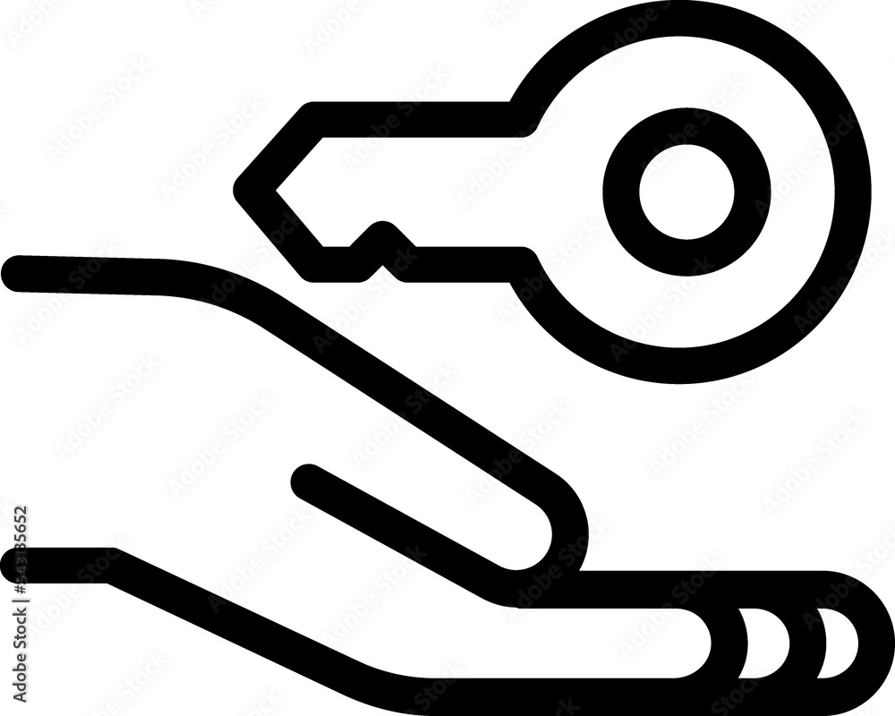 Real estate, buy house, home line icon. Key in hand Real estate, buy house, home line icon. Key in hand