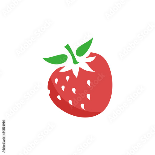 a simple and clean strawberry logo illustration