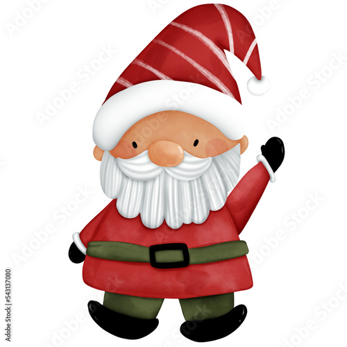 santa claus isolated on white.santa claus watercolor.