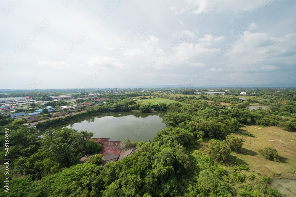 beautiful landscape from above in Prachin Buri, Thailand.