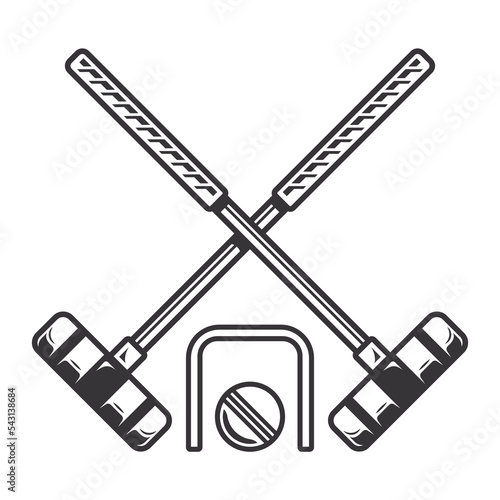 Croquet club silhouette. Croquet ball club Line art logos or icons. vector illustration.