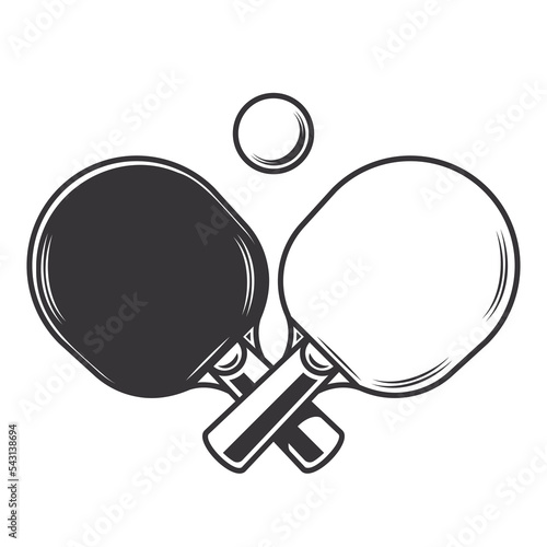 table tennis silhouette. Ping pong club Line art logos or icons. vector illustration.