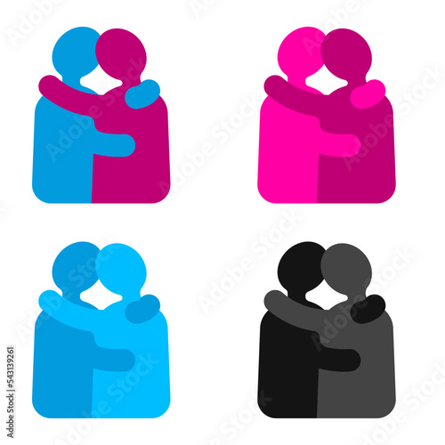 Empathy icon hope, compassion hug concern, depend solidarity friendship faith