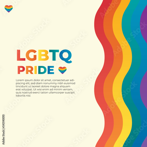 lgbtq pride flyer vector design with rainbow symbol or flag background. suitable for social media posts, posters, flyers, banners, etc.