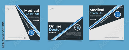 Flat design of medical For social media post