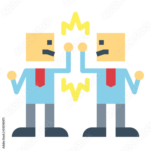 fight flat icon style