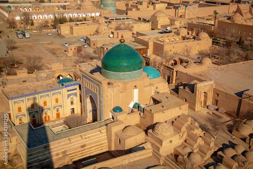 The beautiful view over the city citadel of Khiva.