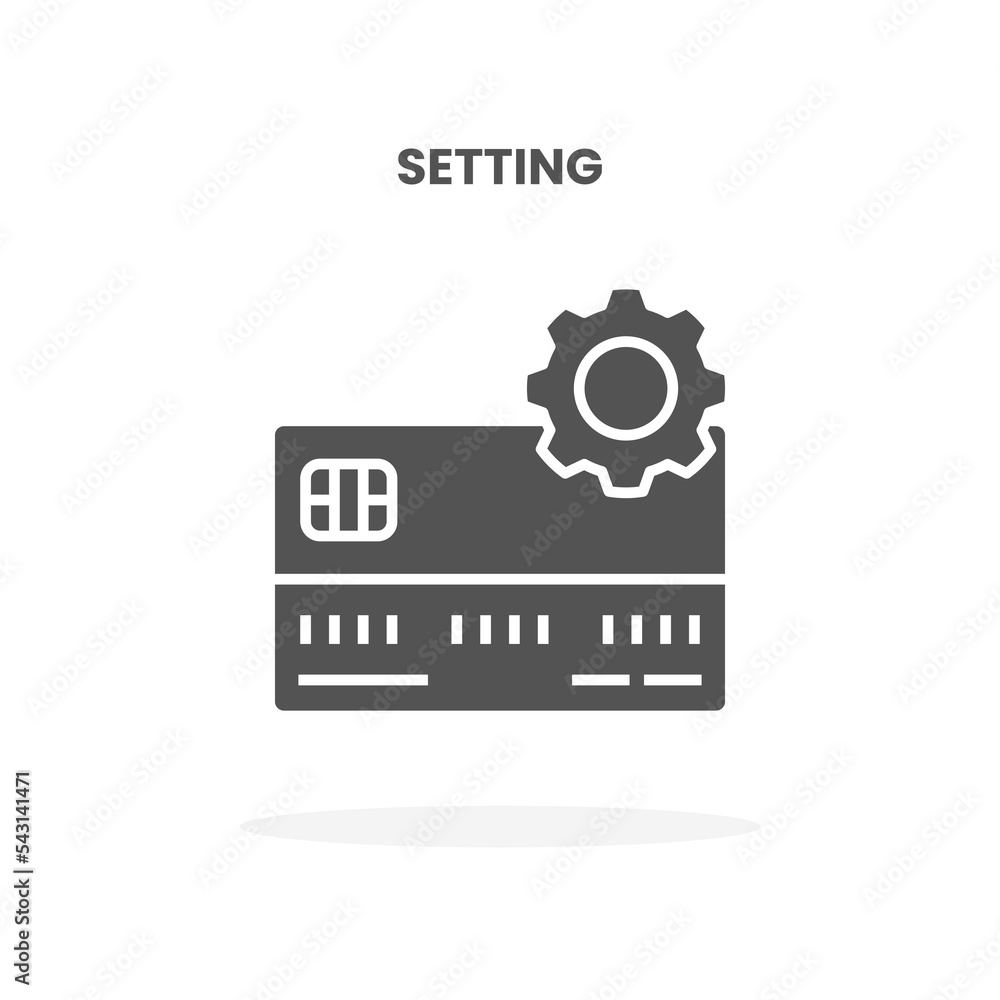 Fototapeta premium Credit Card Setting glyph icon. Can used for web, app, digital product, presentation, UI and many more.