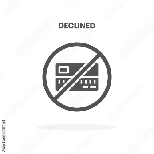 Credit Card Declined glyph icon. Can used for web, app, digital product, presentation, UI and many more.