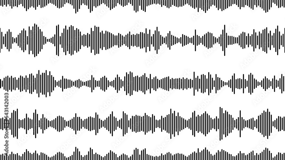 Parametric Sound Patterns seamless sound waveform pattern for music player, podcasts, video ...