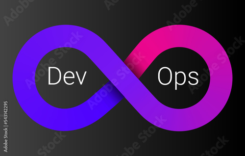 DevOps icon. software development - Dev and IT operations - Ops . loop eight logo for software technology companies. gradient icon