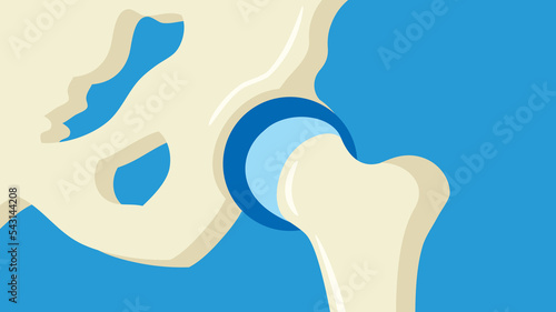 thigh bone on blue background