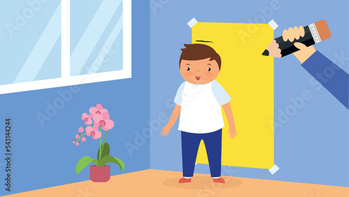 child growth mark on the wall