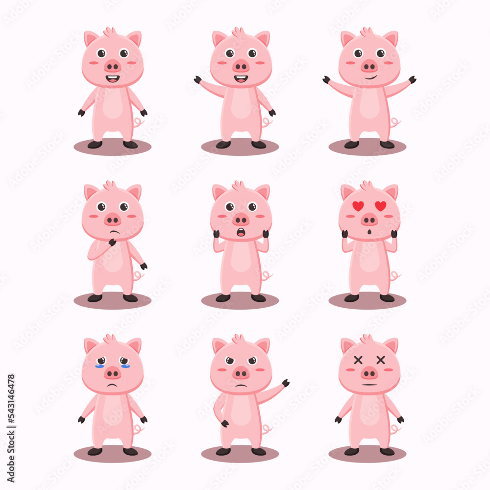 Cute Pig Character Bundle Premium Cute Pig Character Bundle Premium