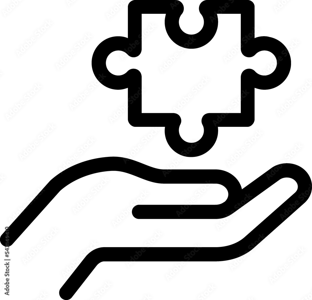 puzzle shape line icon. Teamwork puzzle shape line icon. Teamwork