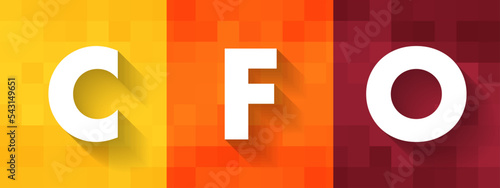 CFO Chief Financial Officer - senior manager responsible for overseeing the financial activities of an entire company, acronym text concept background