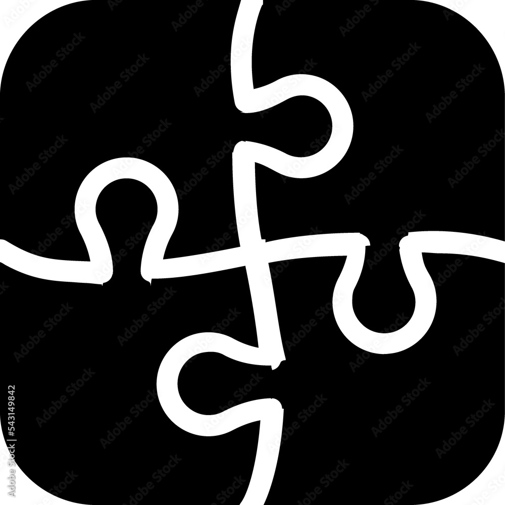 Puzzle shape glyph icon Puzzle shape glyph icon