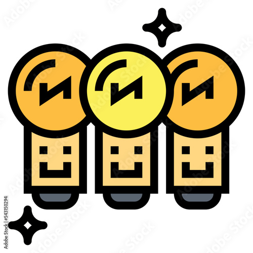 brainstorm filled outline icon style
