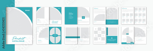 Sea Green Product catalog brochure design, 16 page A4 artboard brochure layout template