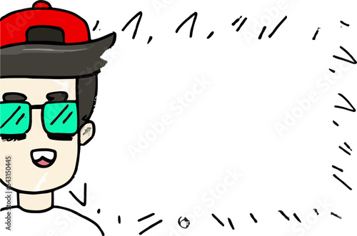 Internet publisher Content Generator. Internet Avatar Illustration Vector Cartoon Drawing
